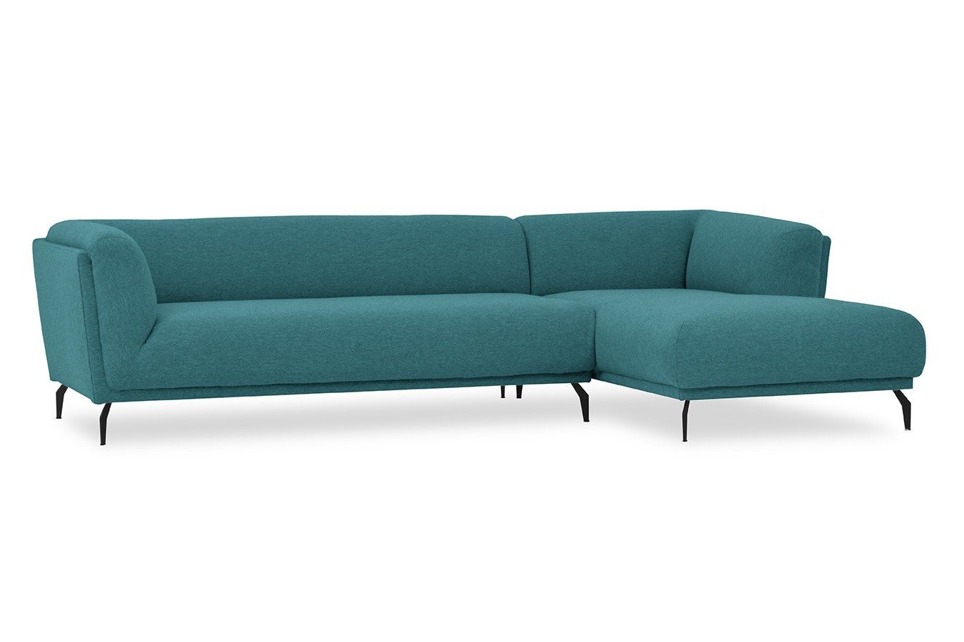 daslagerhaus living Sofa Ecksofa 2,5-Sitzer Aston Stoff petrol von daslagerhaus living