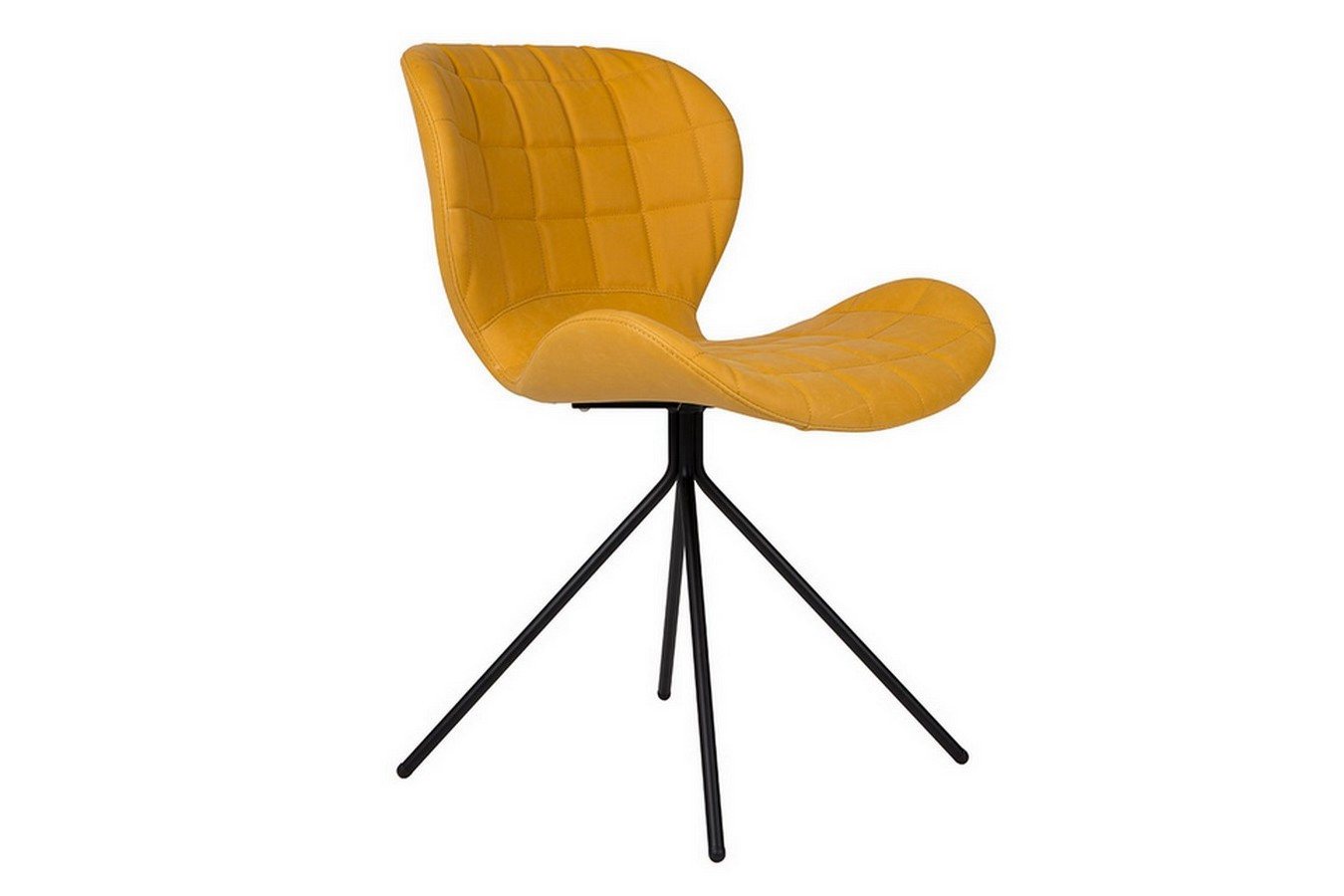 Zuiver Stuhl Esszimmerstuhl OMG Leder Metall gelb von Zuiver