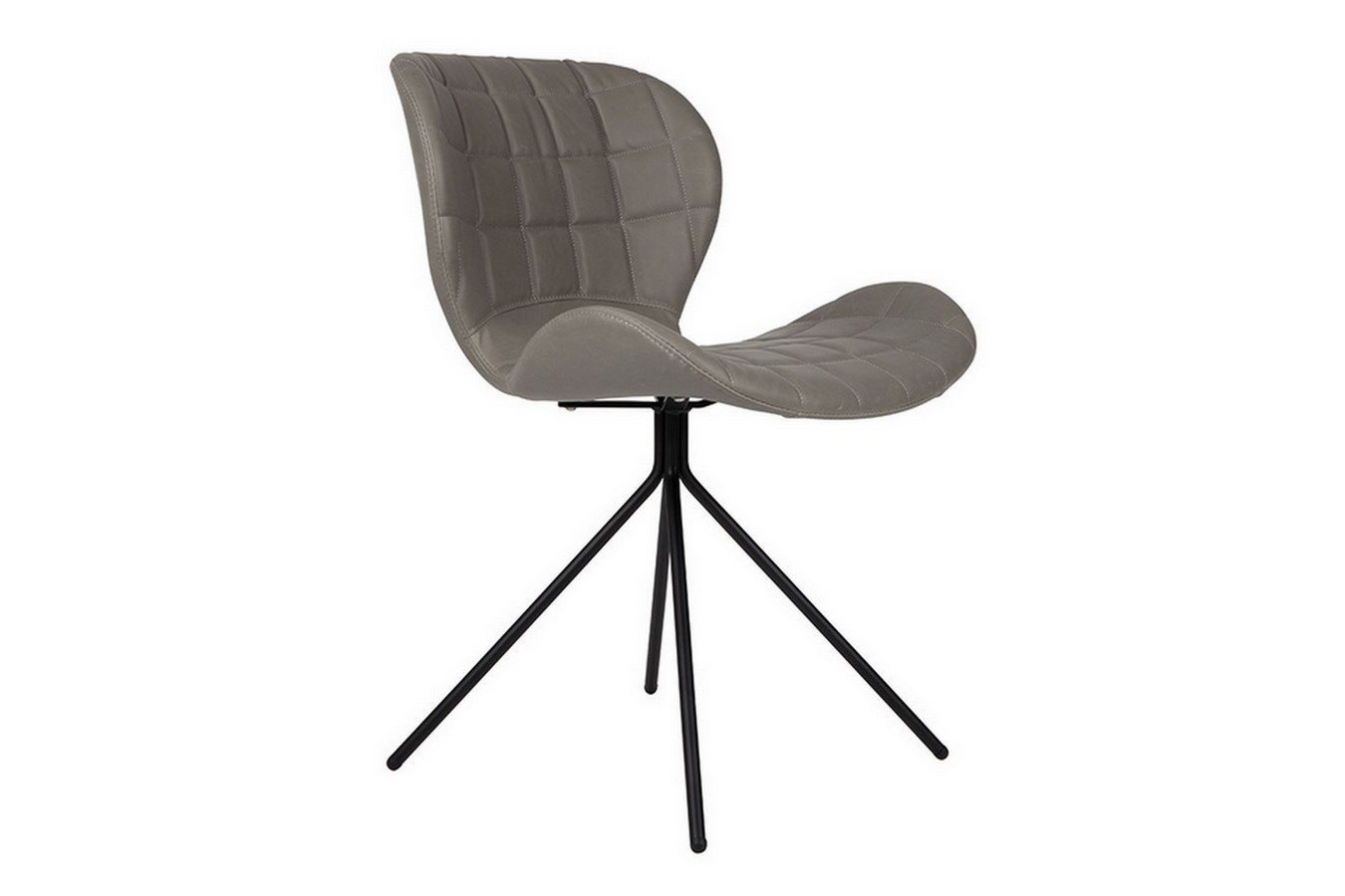 Zuiver Stuhl Esszimmerstuhl OMG Leder Metall grau von Zuiver