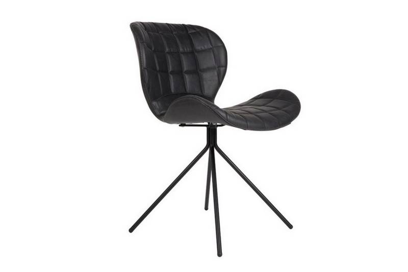 Zuiver Stuhl Esszimmerstuhl OMG Leder Metall schwarz von Zuiver