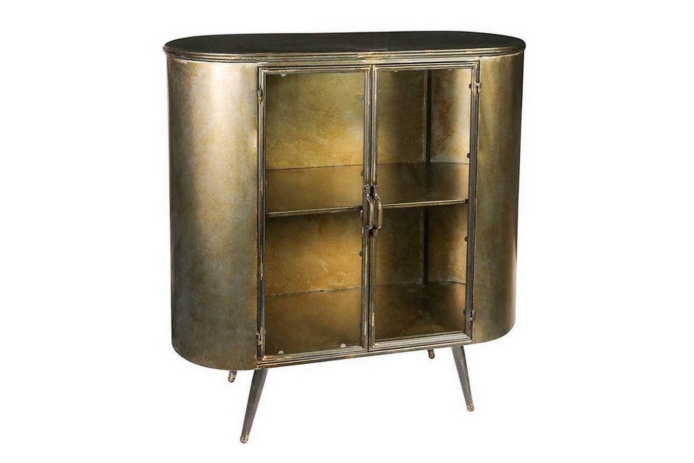 daslagerhaus living Vitrine Metallvitrine Space bronze antik h 91,5 cm von daslagerhaus living