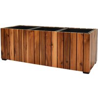 Pflanzgefäß Pflanzkasten Blumenkasten Akazienholz 28x79 cm Mit Einsatz | 55012 von dasmoebelwerk