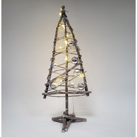 Weihnachtsbaum Deko Baum Aus Holz Mit Kugeln Und Led Beleuchtung von dasmoebelwerk
