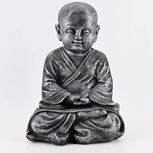 dasmöbelwerk Buddha Statue Garten Deko Figur Skulptur Feng Shui Asia Mönch Meditation sitzend von dasmöbelwerk
