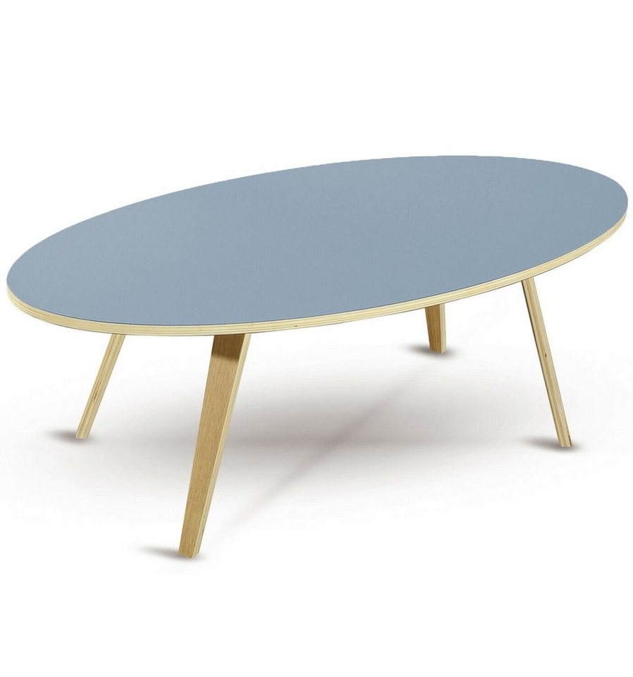 dasmöbelwerk Couchtisch Couchtisch Beistelltisch Skandinavisch Tisch ARVIKA oval 120cm Blau von dasmöbelwerk