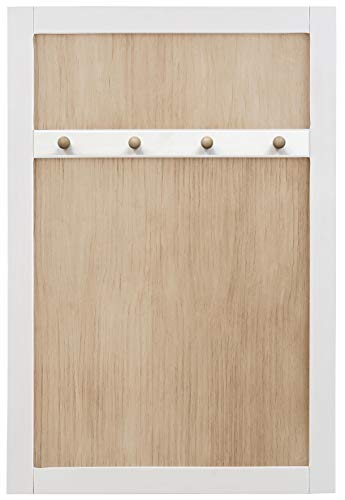 dasmöbelwerk Garderobe Wandpaneel mit 4 Haken FSC®-Zertifiziert Holz weiß 57705 von dasmöbelwerk