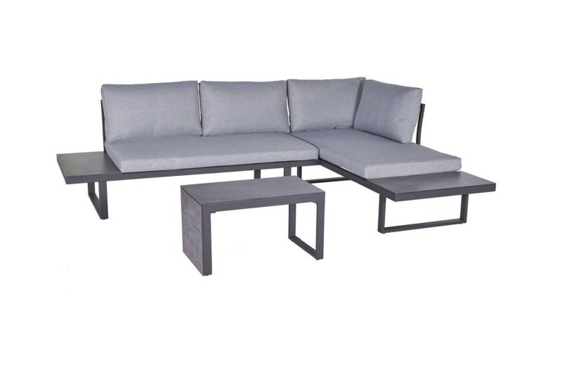 dasmöbelwerk Gartenlounge-Set Gartenlounge Loungeset Ecksofa Balkonset Nairobi 3tlg. Aluminium/HPL, (3-tlg), vielfältige Stellmöglichkeiten von dasmöbelwerk