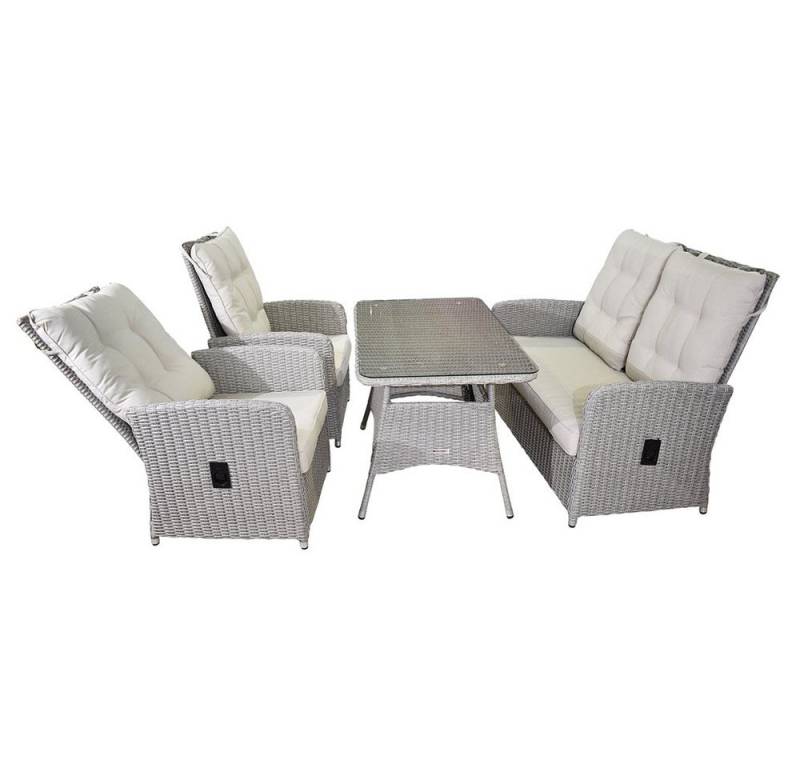 dasmöbelwerk Gartenlounge-Set Lounge Set 4-tlg. Bilbao Garten Sitzgruppe mit Tisch Loungegarnitur, (4-tlg), für bis zu vier Personen von dasmöbelwerk