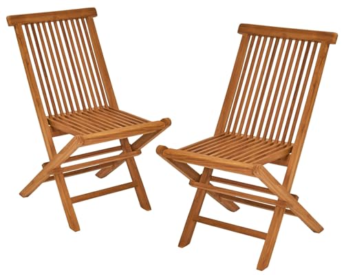 dasmöbelwerk Klappstuhl Ela 2er Set Teak Gartenstuhl 47x43x89cm von dasmöbelwerk