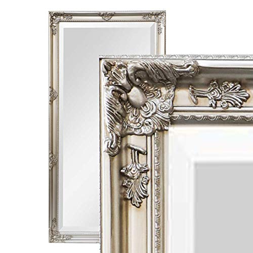 dasmöbelwerk XXL Barock Wandspiegel Spiegel 200 x 100 cm Antik-Stil Ganzkörperspiegel (Silber) von dasmöbelwerk