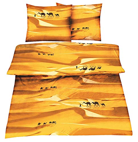 daspasstgut 2tlg Microfaser Bettwäsche Set 135x200cm + 80x80cm Neu mit RV Sahara Wüste von daspasstgut