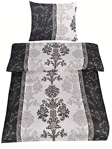 optidream Mikrofaser-Bettwäsche 2 x 135 x 200 cm und 2 x 80 x 80 cm mit Reißverschluss, sehr detailliertes Motiv, klassisch und elegant, Farben: Anthrazit/Schwarz, optidream Mikrofaser-Bettwäsche 2 x 135 x 200 cm und 2 x 80 x 80 cm mit Reißverschluss, sehr detailliertes Motiv, klassisch und elegant, Farben: Anthrazit/Schwarz, von optidream