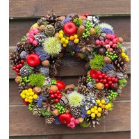 Bunter Wandkranz 33 cm Tischkranz Geschenkidee Herbstkranz Bunter Wandkranz 33 cm Tischkranz Geschenkidee Herbstkranz von dasspatzennest
