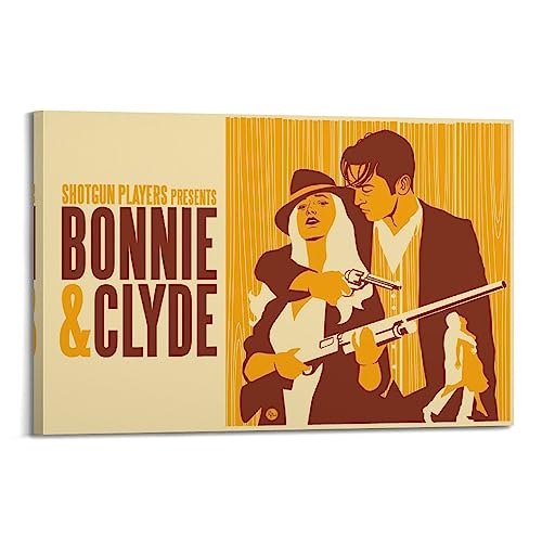 daweitianlong Bonnieand Clydemovie Poster, dekoratives Gemälde, Leinwand, Wandkunst, Wohnzimmer, Poster, Schlafzimmer, Gemälde, Rahmenstil, 40 x 60 cm von daweitianlong