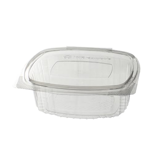 daybays 750 Stück Klappschale Oval 375 ml VP 144x115x50mm RPET Transparent mit anhängendem Deckel Salatschalen Salatbecher PP klar eckig Verpackungsbecher Salatbox(375 ml VP 144x115x50 mm,750 Stück) von daybays