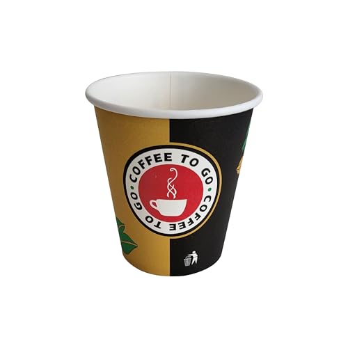 daybays Pappbecher 7oz 175 ml Ø6cm 100 Stk. Einweg Kaffeebecher Coffee to Go Becher Pappe Papierbecher für Kaffee/Tee/Kalt-und Heißgetränke Kaffebecher Paper Cups (100, 7 oz) von daybays