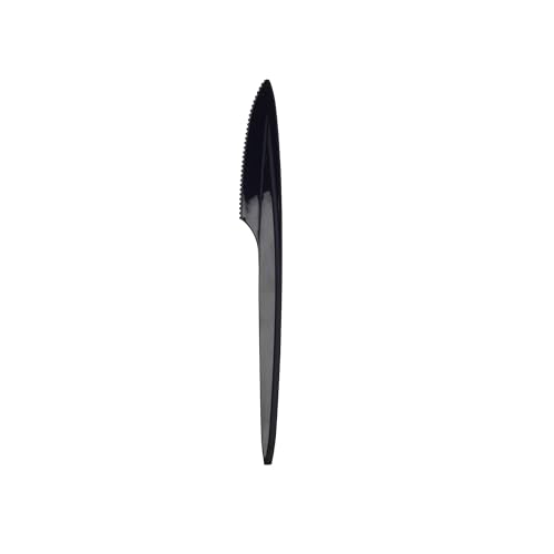 daybays Plastikmesser Mehrwegmesser 500 Stk. Schwarz Plastikbesteck Mehrweg Plastik Messer Party Besteck Partygeschirr Set Spülmaschinenbeständig Plastic Knife (Schwarz, 500) von daybays