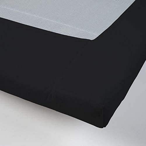 DayDream bedwear Spannbetttücher Non Iron Schwarz, Baumwolle, 180 x 200 cm von daydream