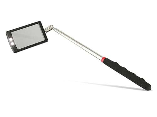 DAYTOOLS Beleuchteter Teleskopspiegel TS-6442 LED | Ausziehbar bis 880 mm | Spiegelgröße 64 x 42 mm | 2 Superhelle LEDs | Mit Gelenk für flexible Ausrichtung von daytools