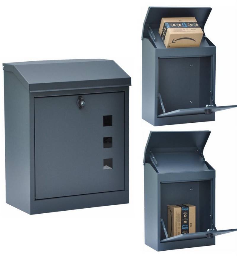dazikemo Wandbriefkasten Briefkasten Paketbox Grau von dazikemo