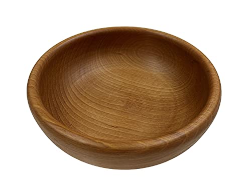 EFO Holzschale 24 cm | Holzschüssel aus natürlichem Buchenholz im rustikalen Stil | Salatschüssel Holz für Snacks, Obst oder Deko | Obstschale Buchenholz dekorativ und langlebig | Natürliches Holz von EFO