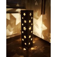 Dekosäule Holzsäule Stehlampe Lampe Led Blumensäule von dbholzdesign
