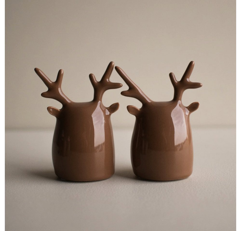 dbkd Dekoobjekt Deer Twins 2er Set - shiny nougat von dbkd