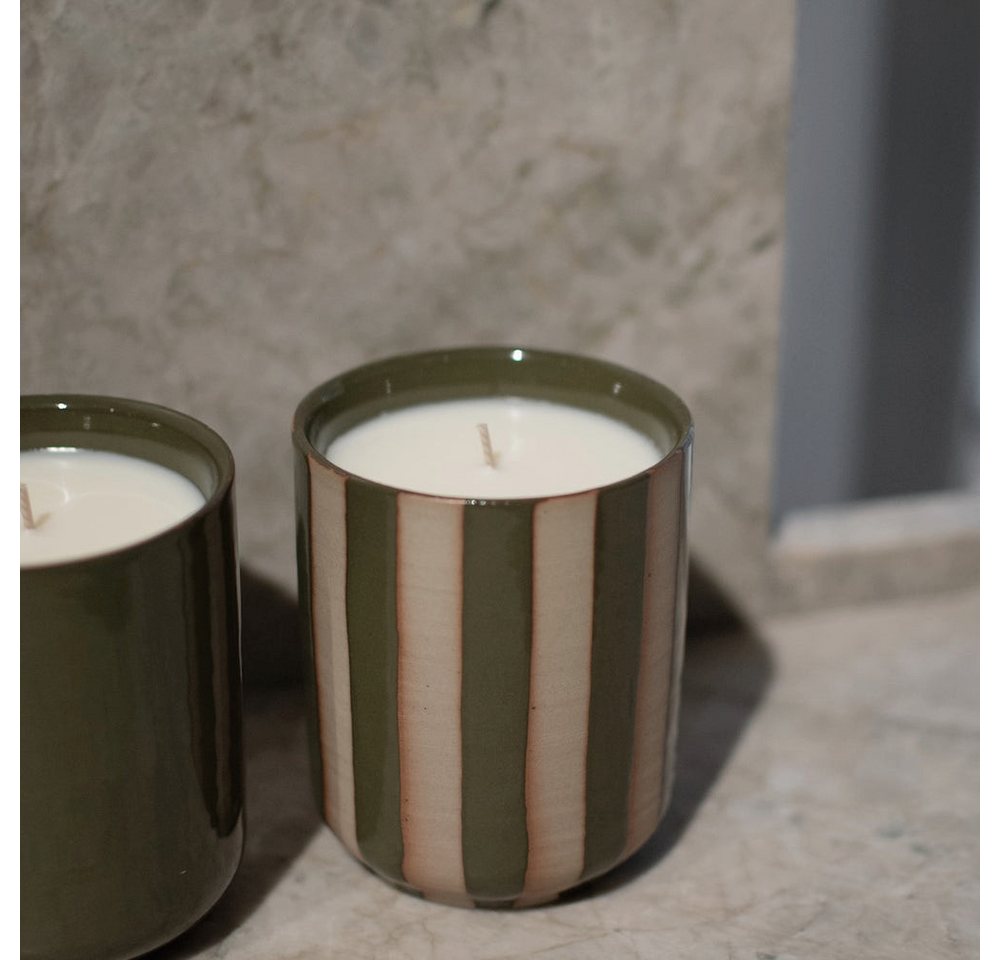 dbkd Dekoobjekt Duftkerze Burn - stripe green von dbkd