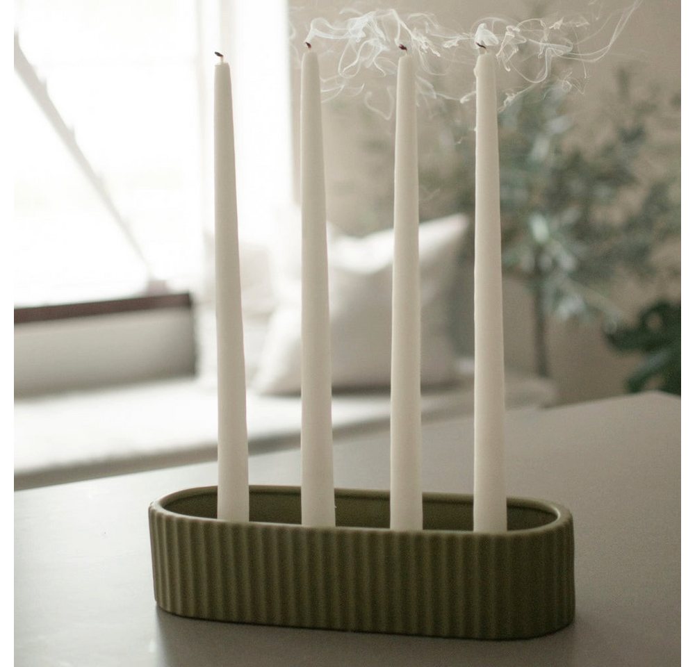 dbkd Dekoobjekt Kerzenhalter Stripe - grün von dbkd