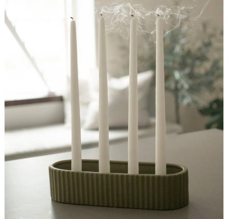 dbkd Dekoobjekt Kerzenhalter Stripe - grün dbkd Dekoobjekt Kerzenhalter Stripe - grün von dbkd