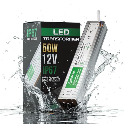50W LED-Treiber AC 110-250V zu DC12 V LED-Transformator IP67 wasserdichter LED-Treiber 4.3A Netzteil für LED-Streifen/CCTV/Deckenleuchten/Außenbeleuchtung von DC VOLTAGE