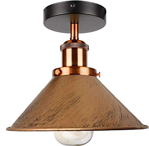 DC-Spannung, moderne Unterputz-Deckenbeleuchtung, LED-Leuchten, halbbündige Leuchte, Pendelleuchte, Kronleuchter, Metall, kegelförmiger Lichtschirm für Flur, Wohnzimmer, Lounge (Brushed Copper) von dc Voltage