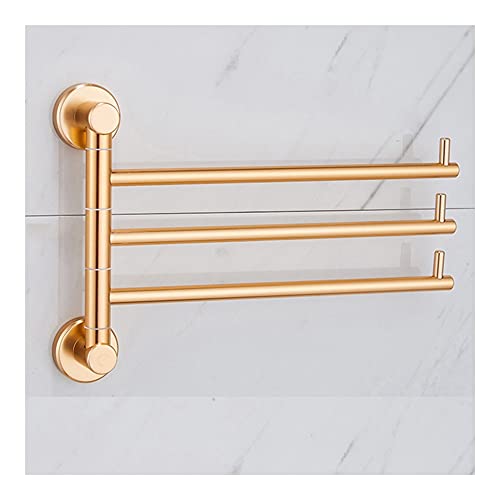 dcIustfHE Handtuchschiene Rack 35 cm Europäischer Goldener Aluminiumlegierung Rotierender Handtuchregal, Badezimmerbügel, Messinghandtuchhalter, Wandmontierte Schwenkbars Für Badezimmer Küche/3 Rod von dcIustfHE