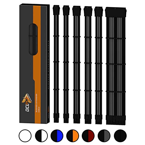 dcl24.de 30CM Sleeved Cable PC Extension Kit Schwarz-Grau für Netzteil, GPU/CPU, PSU Cable Extensions mit Kabelkämmen, gesleevte Kabel PC Cable mod Kit dcl24.de 30CM Sleeved Cable PC Extension Kit Schwarz-Grau für Netzteil, GPU/CPU, PSU Cable Extensions mit Kabelkämmen, gesleevte Kabel PC Cable mod Kit von dcl24.de