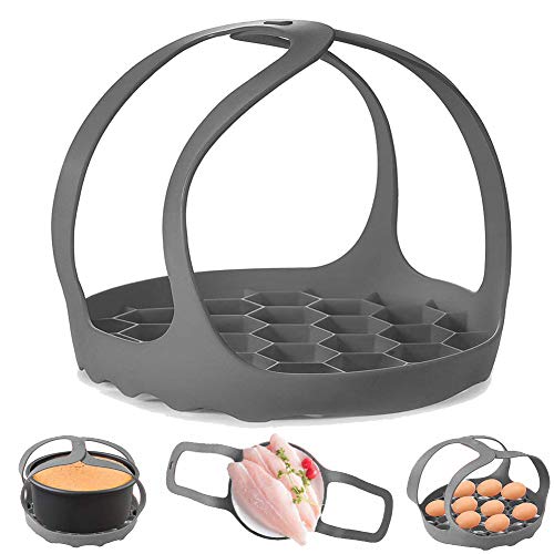 ddLUCK 3Qt Schnellkochtopfschlinge, Silikon-Backgeschirrschlinge für 3 Qt Instant Pot, Multifunktionskocher, Anti-Verbrühung, Backgeschirr-Heber, Dampfgarer-Gestell, BPA-freies von ddLUCK