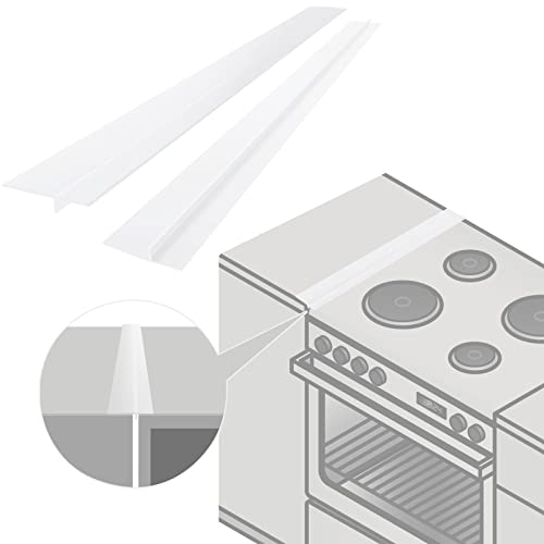 ddLUCK 2 Stück Silikon-Ofenspaltabdeckung, 63.5 cm lang, Langer Spaltfüller, Dichtet verschüttete Flüssigkeiten zwischen Theke, Herd, Backofen, Waschmaschine und Küchengeräten (halbtransparent) von ddLUCK