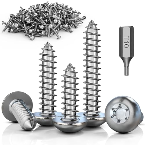 ddckj 100 Stück Selbstschneidende Schrauben M3x18mm Holzschrauben Torx Blechschrauben Edelstahl Vollgewinde Linsenkopfschrauben A2 V2A Rundkopfschrauben Silber von ddckj