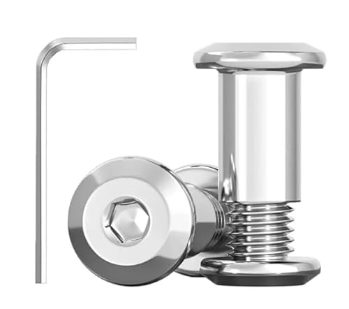 ddckj 21 Stück Verbindungsschrauben（Hülsenmutter m6 x 20 mm,Hülsenschrauben m6 x 12 mm） Edelstahl A2 V2A Möbelverbinder Schrankverbinder für Möbeln Schränken Holzbret von ddckj