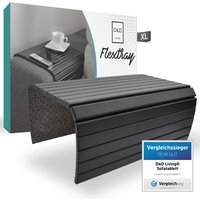 D&d Living® Sofatablett - Couch Ablage Flexibel Für Armlehne Aus Natürlichem Holz | Tablett Sofa Mit 50x35 cm | Schwarz von ddliving