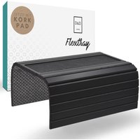 D&d Living® Sofatablett - Couch Ablage Flexibel Für Armlehne Mit Anti-Rutsch Kork Pad | Tablett Sofa 47x34 cm, Bambus Schwarz Groß von ddliving