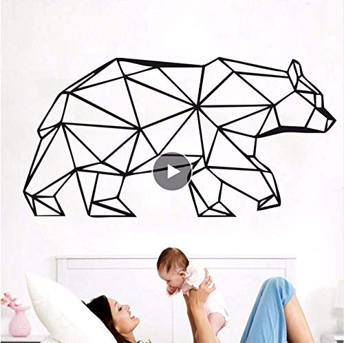 55X108 Cm Große Geometrische Tiere Vinyl Bär Wandaufkleber Kunst Aufkleber Wohnkultur Diy Persönlichkeit Wohnzimmer Wandbild 85 * 42 Cm von ddwan