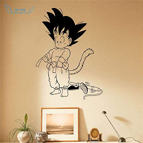 Dragon Ball Son Goku Wandtattoo Vinyl Aufkleber S Japanische Anime Home Decoration Art Abnehmbare Wandaufkleber Rot 58X70Cm von ddwan
