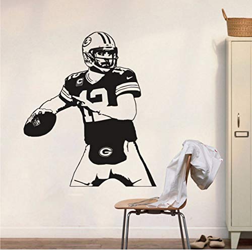 Green Bay Packers Aufkleber Aaron Wandtattoo Art Decor Aufkleber Vinyl Poster Packers Wandbild Removable Home Decor 56 * 66 Cm von ddwan