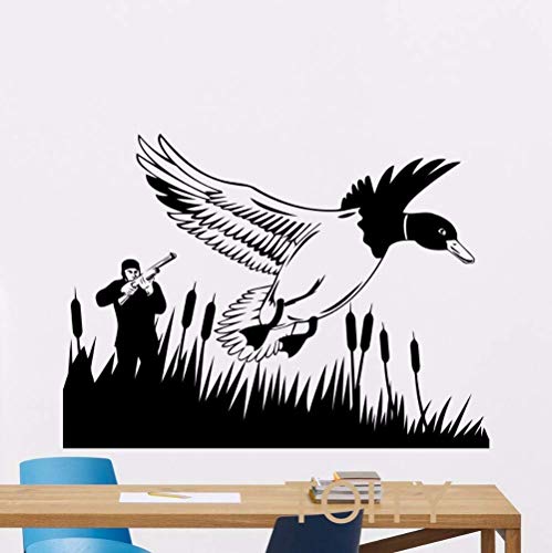 Jagd Wandtattoo Jagd Jäger Pistole Ente Vinyl Aufkleber Home Interior Wohnzimmer Kunstdekoration Abnehmbares Wandbild 102X138Cm von ddwan