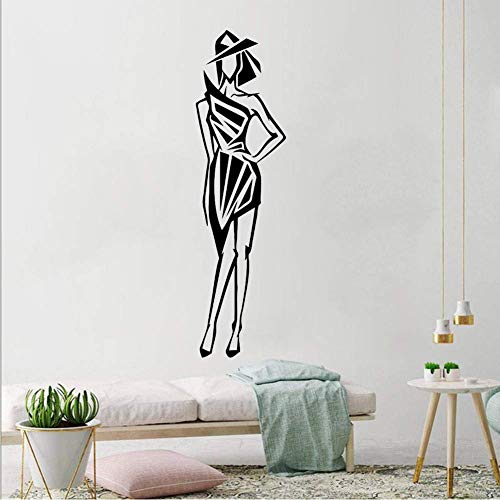 Schöne Mode Modell Wandaufkleber Schlanke Figur Wand Vinyl Aufkleber Schönheitssalon Dekor Dame Figur Vinyl Wandkunst Wandbilder 42 * 152 Cm von ddwan