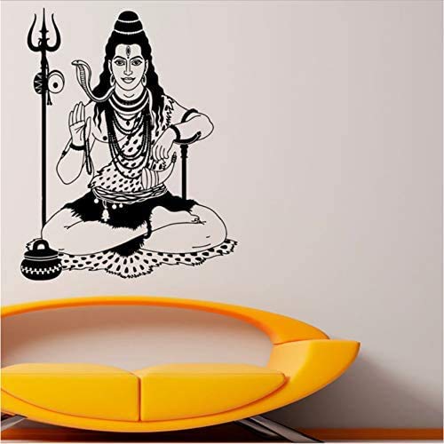 Shiva India Religiöse Vinyl Art Deco Wandaufkleber Home Decor Abnehmbare Paste Wandtattoo Aufkleber Wohnzimmer 58X73Cm von ddwan