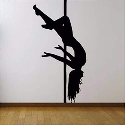 Wandaufkleber Vinylaufkleber Raumapplikation Wandgestaltung Mit Mädchen Pole Dance 56X80Cm von ddwan