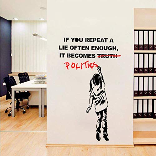 Zn Banksy Vinyl Wandtattoo Street Art Graffiti Politik Lüge Wandaufkleber Kunst Home Wohnzimmer Schlafzimmer Dekorative Wandbilder 97 * 58 Cm von ddwan