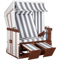 Strandkorb Profi Nordsee Sylt PVC white Des. 989 von deVries