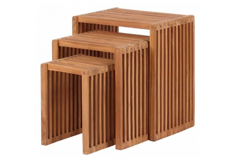 deVries Beistelltisch deVries Beistelltisch 3er-Set "WOODIE" aus Teakholz 1 x Tisch 25 x 25 von deVries